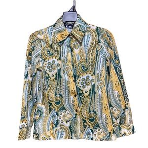 Vintage Paisley Button-Up Shirt Jack Winter Size 8